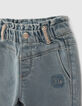 Baby girls’ blue elasticated waist jeans-4