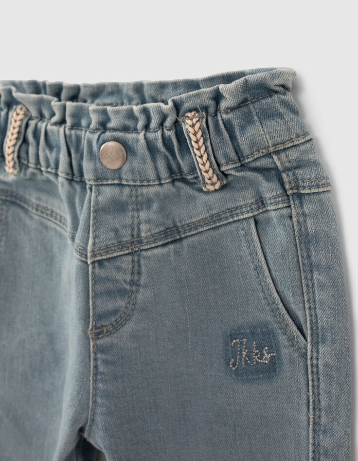 Blauwe jeans elastische taille babymeisjes-4