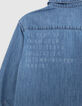 Blauw denim shirt waterloos bericht rug jongen-6