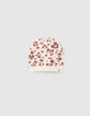 Girls’ ecru leopard-heart motif knit beanie-1