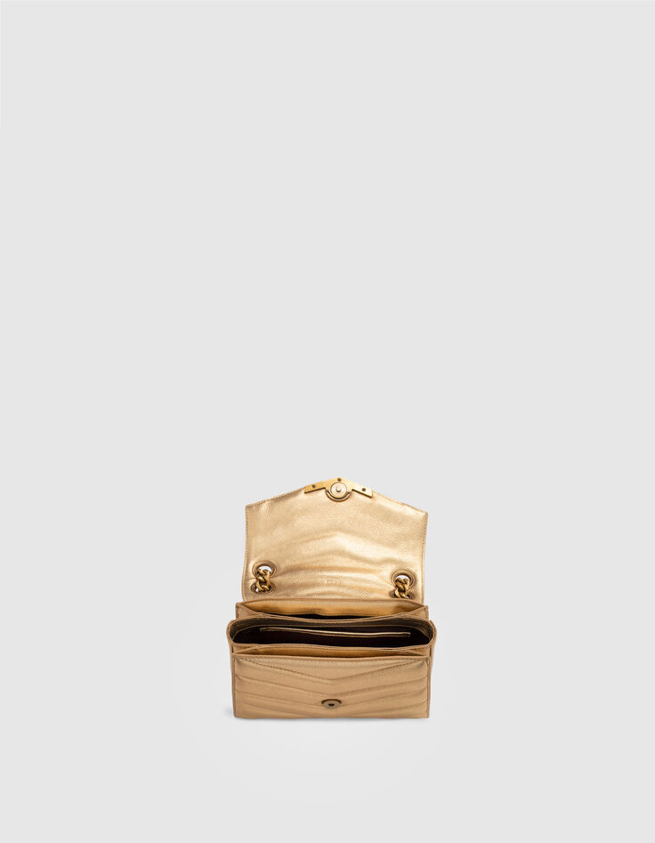 Damentasche THE 1 glitter aus goldfarbenem Metallic-Leder Größe S-5