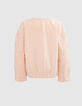 Girls’ powder pink jacket with Boho embroidery-4