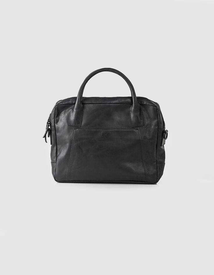 Men's black leather bag -3