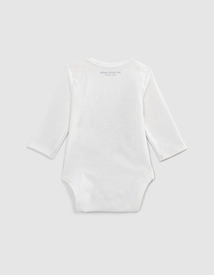 Baby’s milk slogan and skull organic cotton bodysuit-2