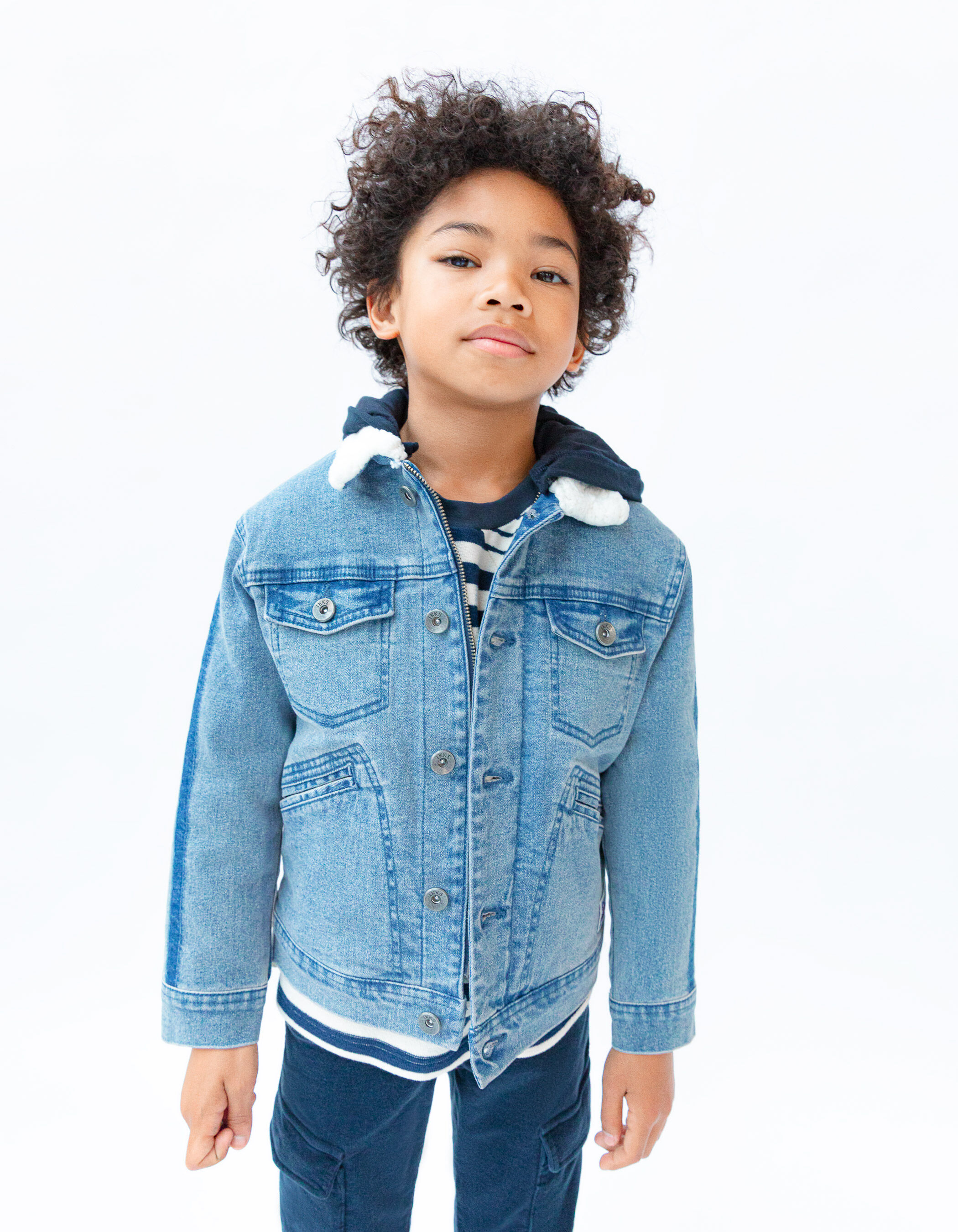 Boys fur lined 2025 denim jacket