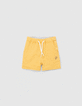 Omkeerbare sweatbermuda geel en grijs babyjongens-1