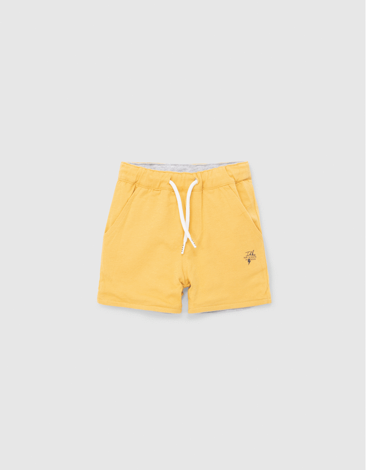Baby boys’ yellow/grey reversible Bermuda shorts-1