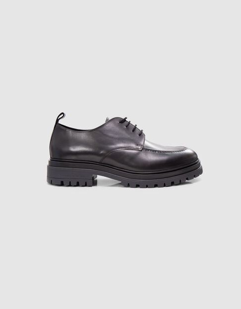 Men's black leather notched Derbies - IKKS