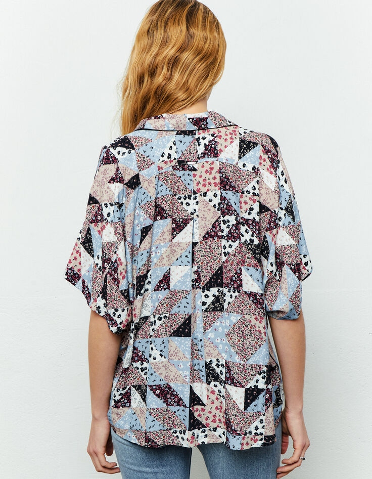 Women’s floral patchwork print Ecovero® viscose shirt-2