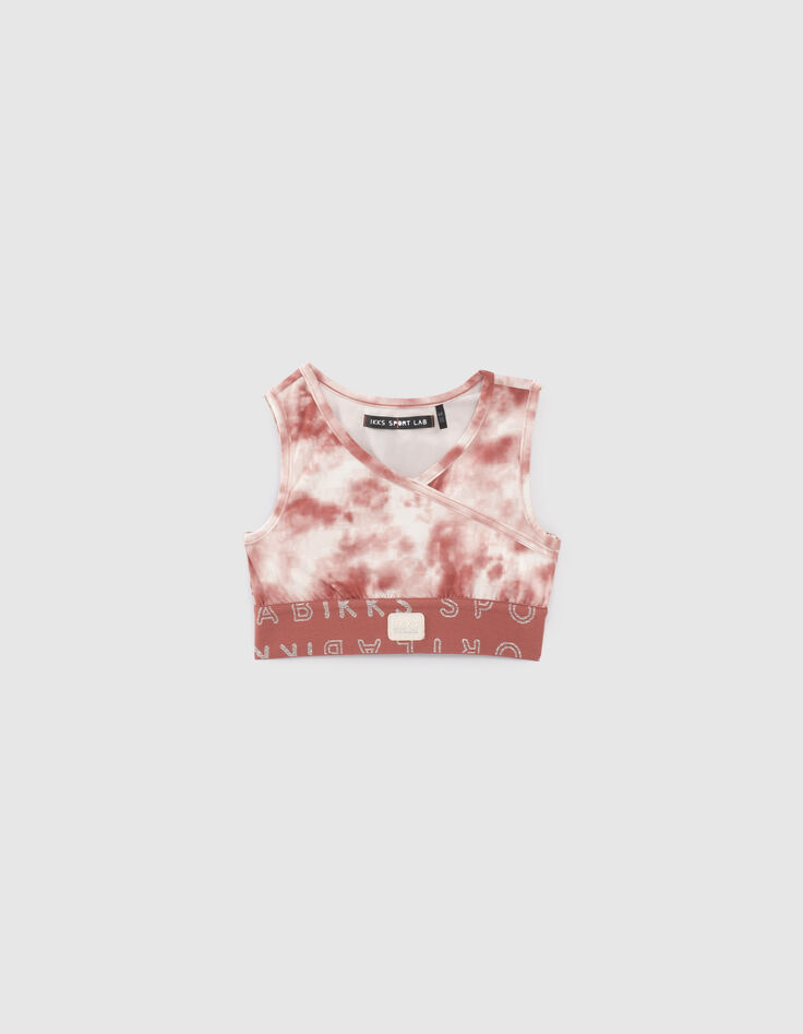 Cremeweißes Mädchen-T-Shirt mit Tie-Dye-BH -3