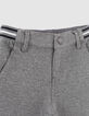 Pantalón gris medio punto cintura a rayas niño -2