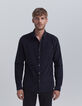 Camisa REGULAR azul marino pana fina hombre-2