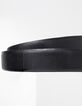 Ceinture noire en cuir avec stries Homme-2