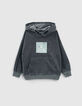 Graus Jungensweatshirt aus fein gestreiftem Velours-1