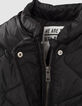 Girls’ black quilted long jacket-4