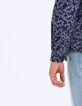 Men’s indigo floral motif slim shirt-5