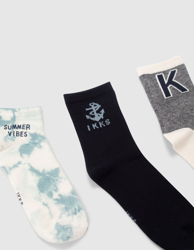 Navy, white and blue socks-6