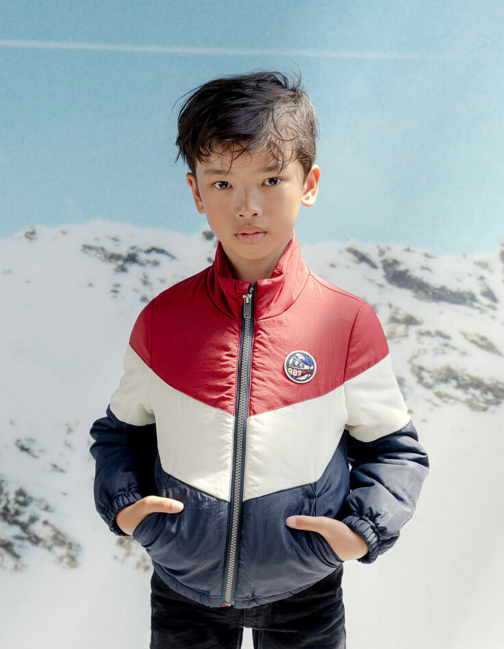 Boys’ 2-in-1 navy parka and colour block padded jacket-7