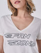 Women’s off-white slogan T-shirt with diamante-4