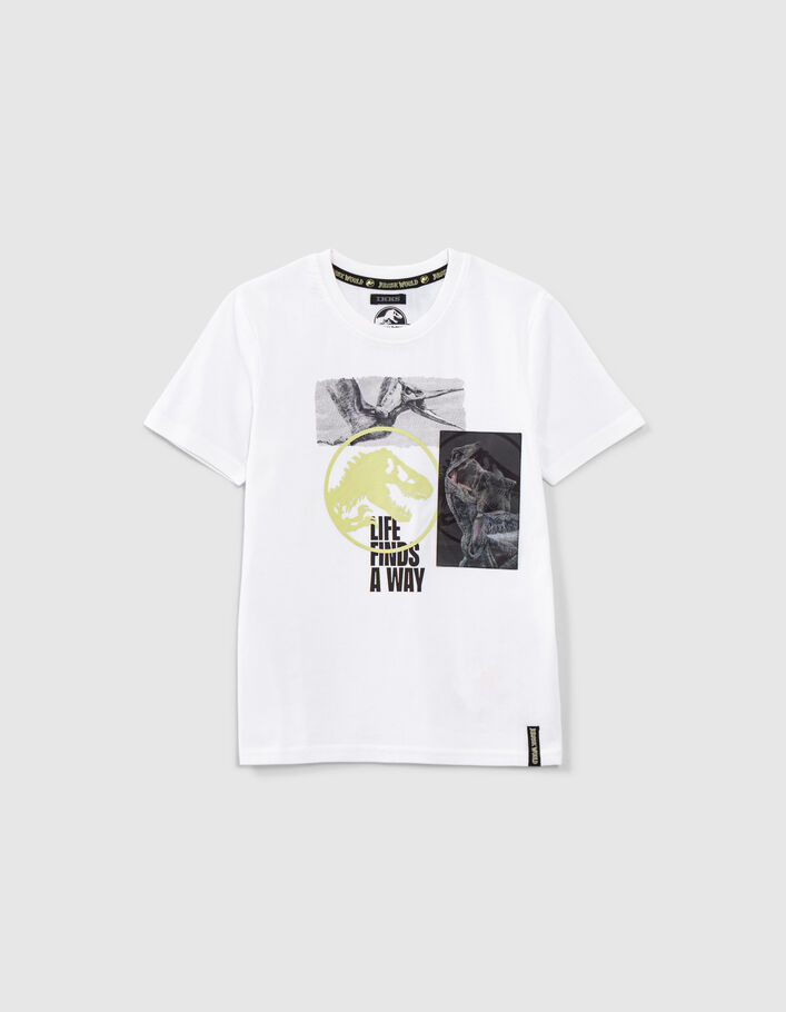 Boys’ white T-shirt with lenticular JURASSIC WORLD image