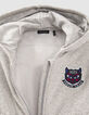 Girls’ grey zipped hooded cardigan with cat badge-5