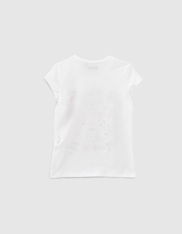 T-shirt blanc optique visuel cachemire couleur fille-3