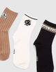 Boys’ black/white/camel socks-2