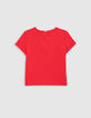 Girl's red cropped T-shirt-4