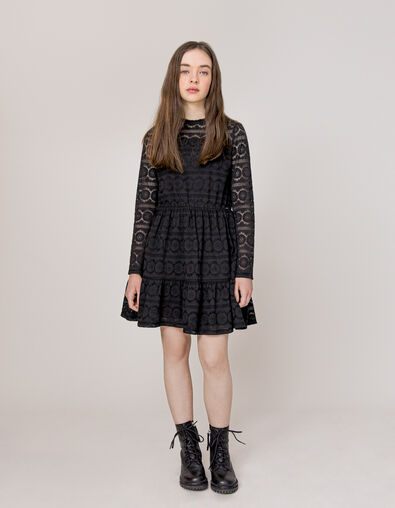 Girl's all-lace black dress - IKKS