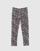 Girls’ black rock jungle/ecru reversible leggings-3