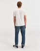 Tee-shirt blanc en coton visuel boussole Homme-3