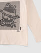 Camiseta crudo algodón ecológico gánster goma niño-5