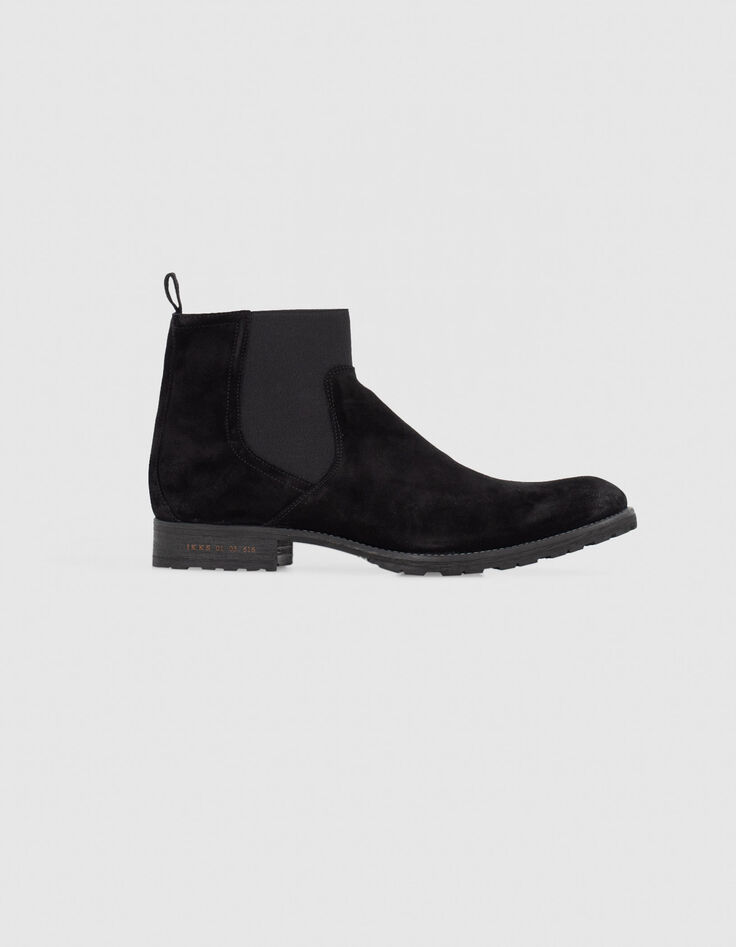 Men’s black suede Chelsea boots-1