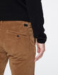 Bruinbeige SLIM fit broek in ribfluweel Heren-5