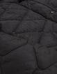 Girls’ black quilted long jacket-6