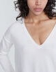 Women’s off-white chevron pointelle cashmere sweater-2