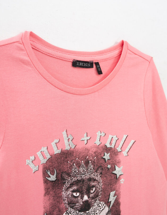 Ramen wassen Ontspannend Gebruikelijk Felroze T-shirt opdruk kat-prinses meisjes
