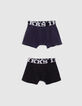 Boxers navy et rayures noires garçon -2