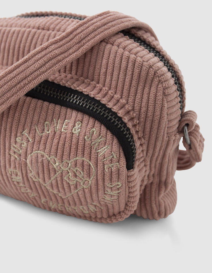 Girls’ pink corduroy handbag-5