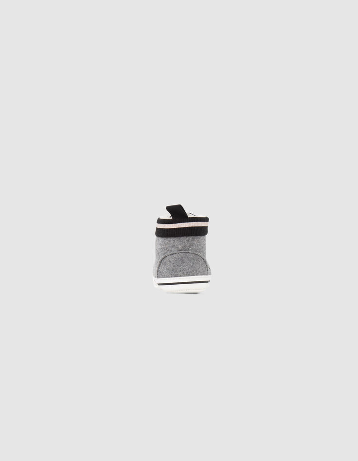 Sneakers grijs en zwart twee materialen babyjongens-3