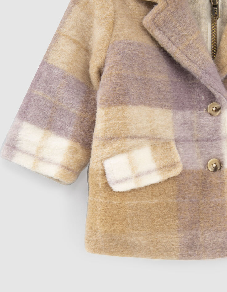 Baby girls’ violet check coat-5