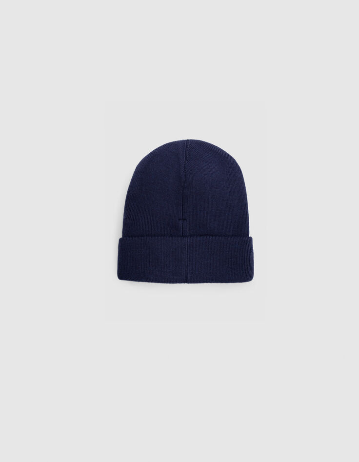 Gorro azul marino punto logo goma niño-3