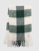 Girl's dark green plaid scarf-2