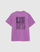 T-shirt violet visuel floqué velours dos garçon-5