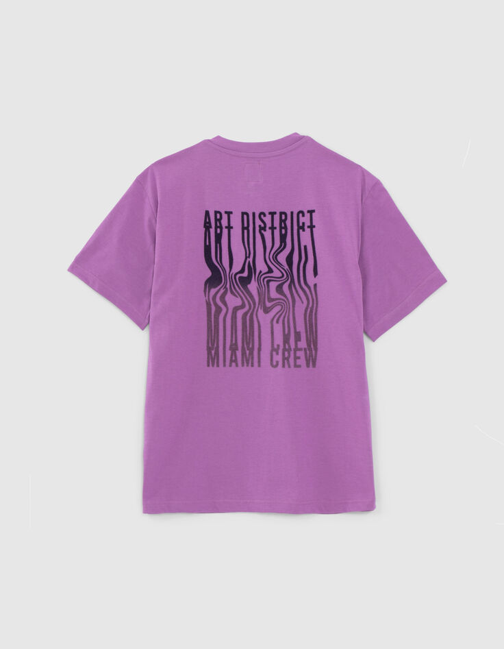 Camiseta violeta diseño flocado terciopelo detrás niño-5