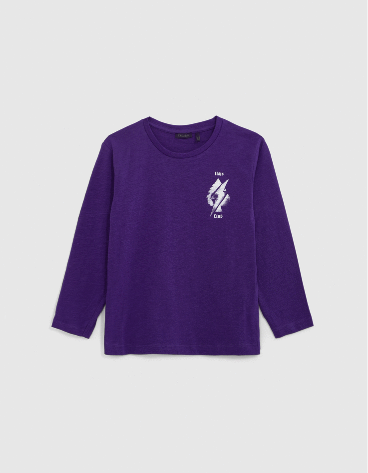 Boys’ purple T-shirt, ace of spades image front and back-1