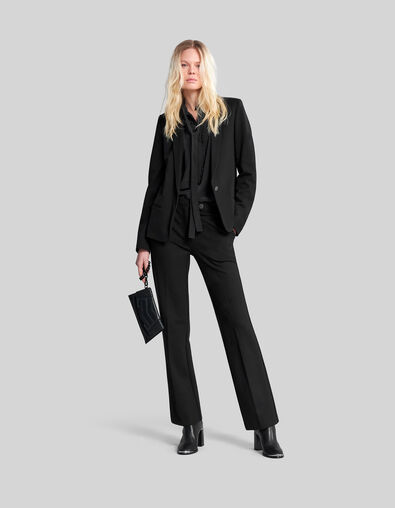 Women's black knit straight suit trousers - IKKS