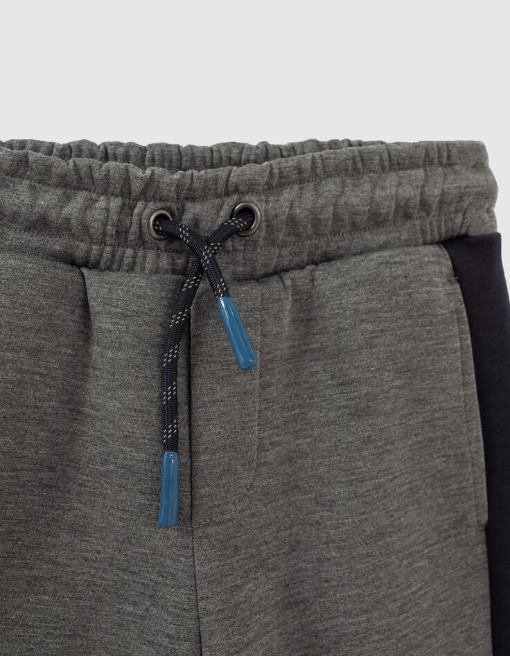 Boys’ medium grey sports joggers with side bands -2