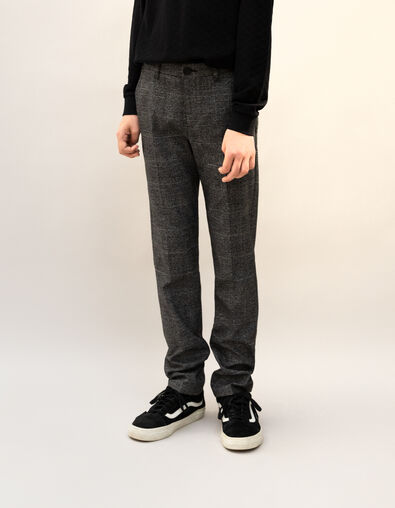 Boy's black Prince of Wales CHINO pants - IKKS