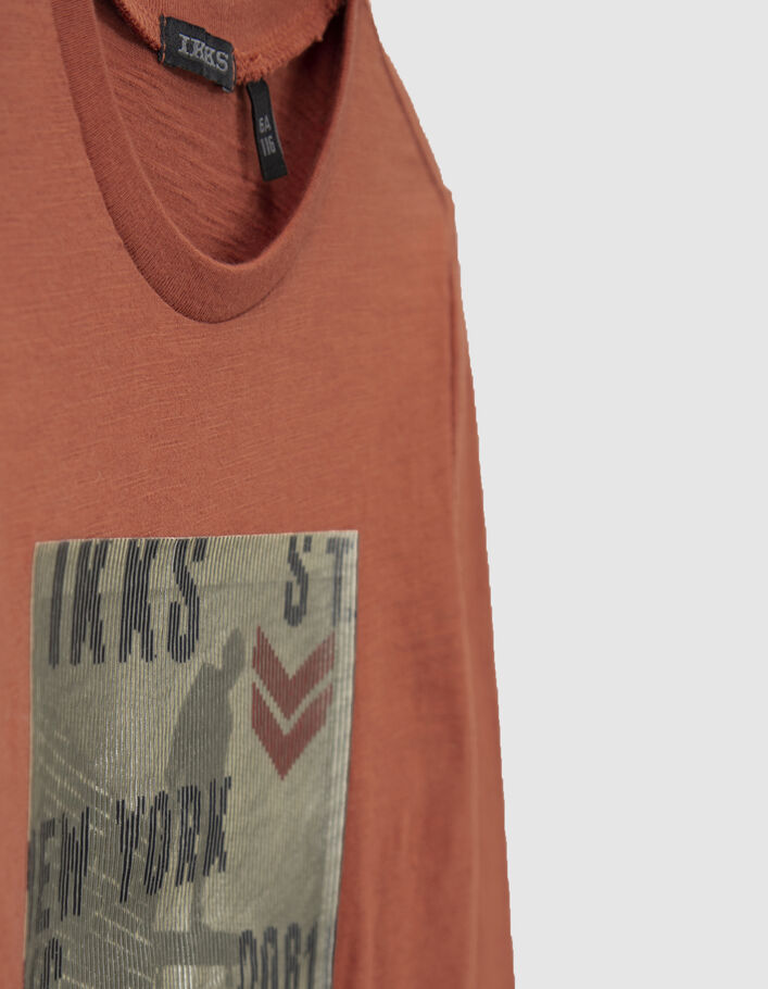 IKKS - Camiseta roja de niño con skate de lentejuelas reversibles